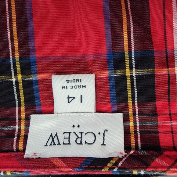 J. CREW RED TARTAN PLAID COTTON DRESS - Picture 4 of 5